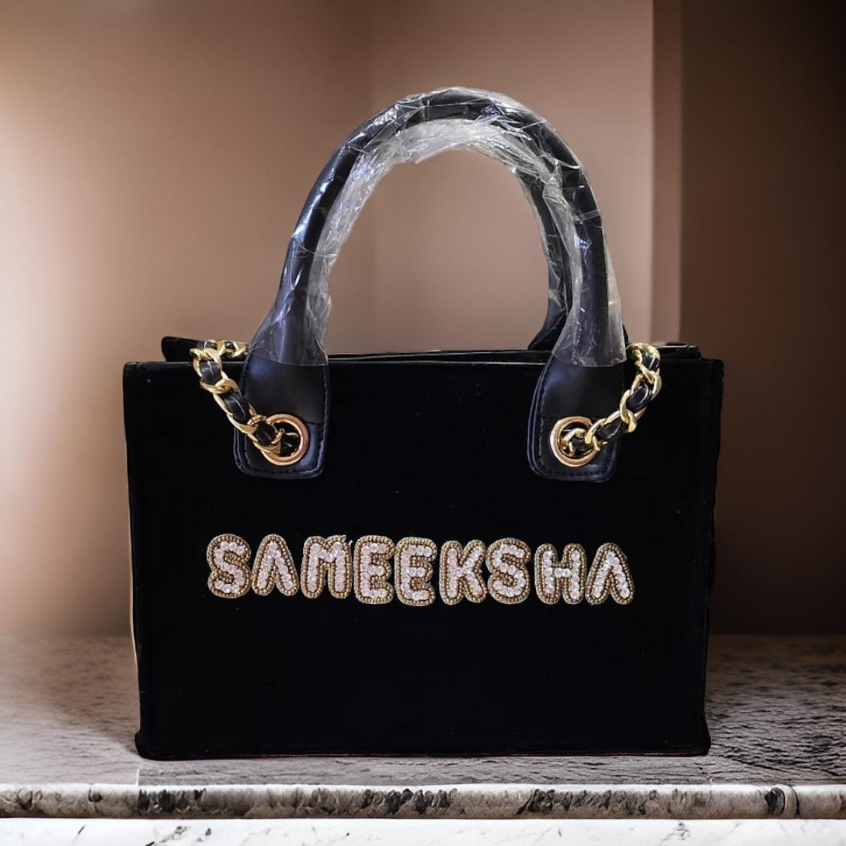 Nivel Premium Canvas Customised Tote Bag For Women (Black)