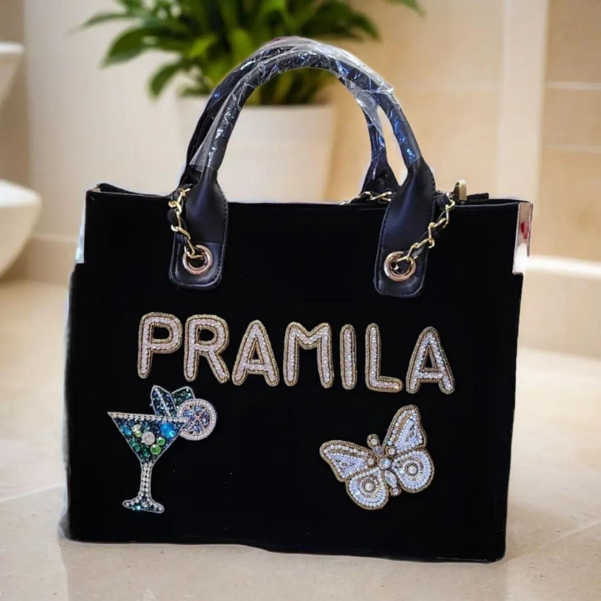 Nivel Premium Canvas Customised Tote Bag For Women (Black)