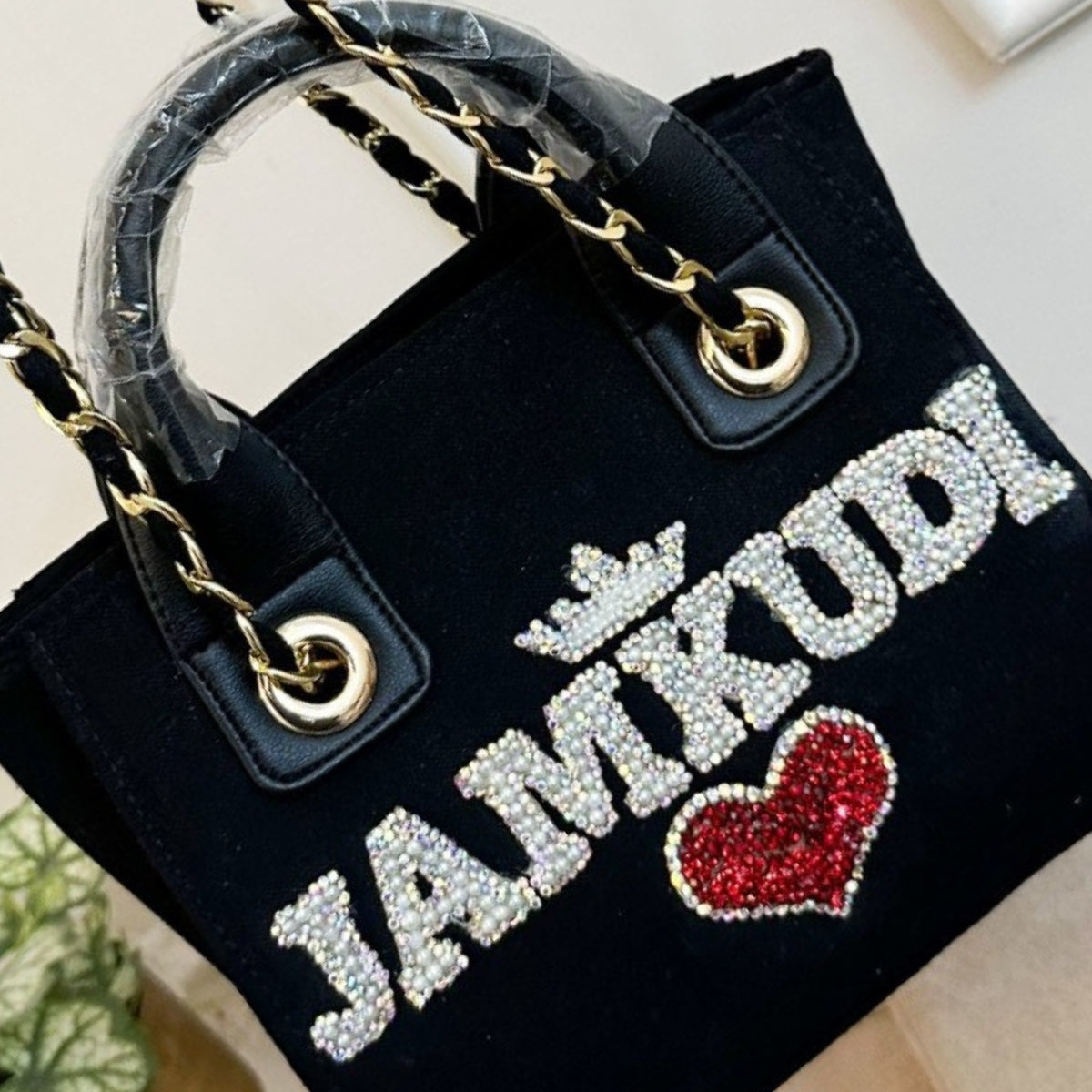 Black Canvas Premium Mini Tote Customized Bag For Women
