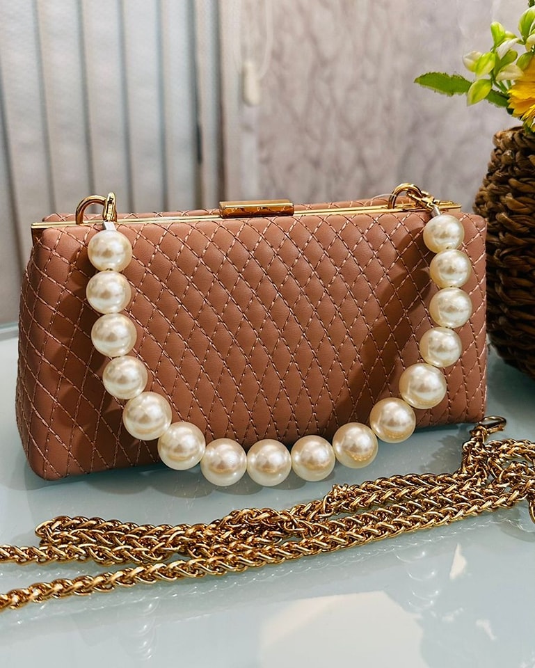 Nivel Customized Name Sling Pearl Handle Party Bag