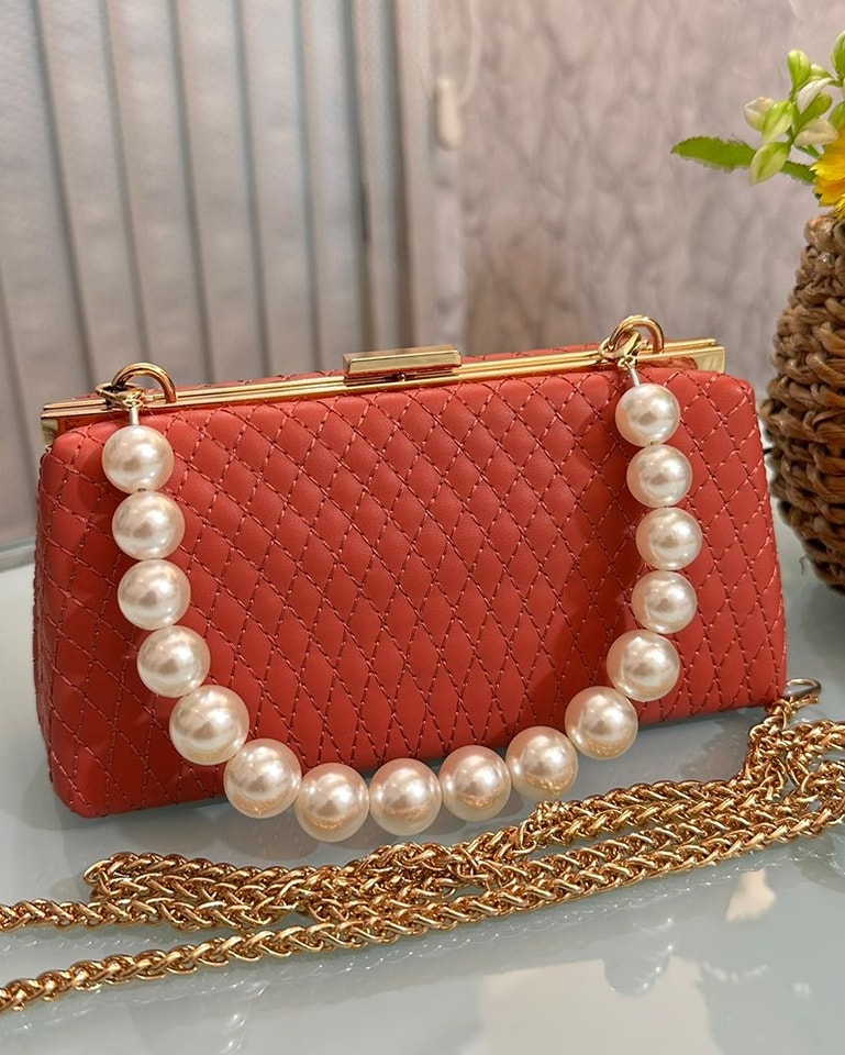 Nivel Customized Name Sling Pearl Handle Party Bag