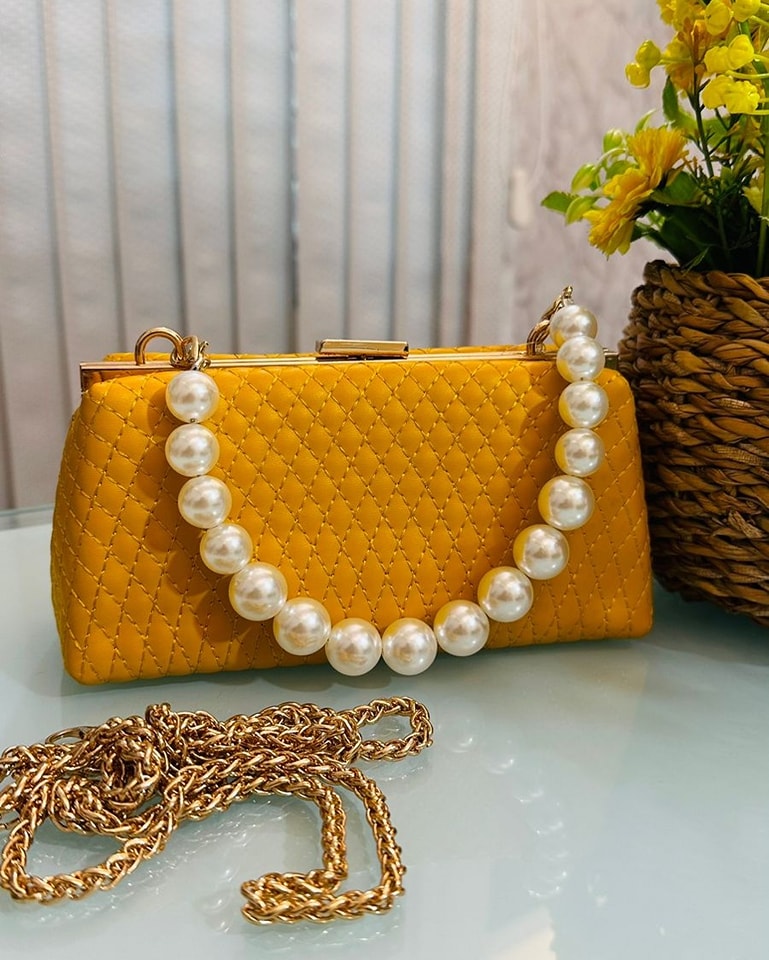 Nivel Customized Name Sling Pearl Handle Party Bag