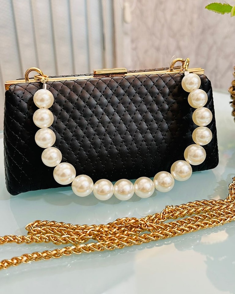 Nivel Customized Name Sling Pearl Handle Party Bag