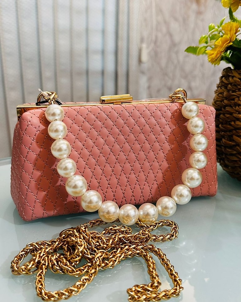 Nivel Customized Name Sling Pearl Handle Party Bag
