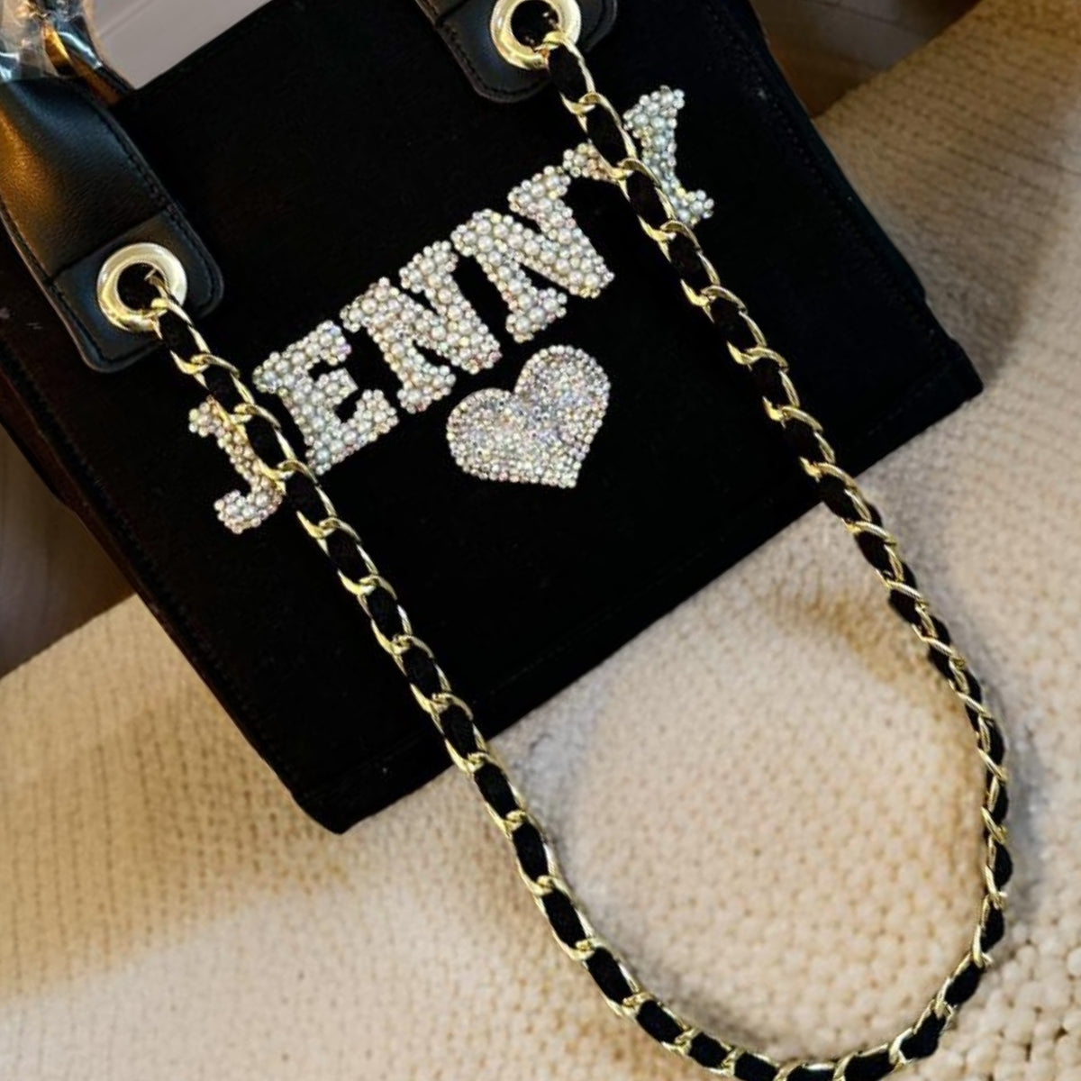 Black Canvas Premium Mini Tote Customized Bag For Women