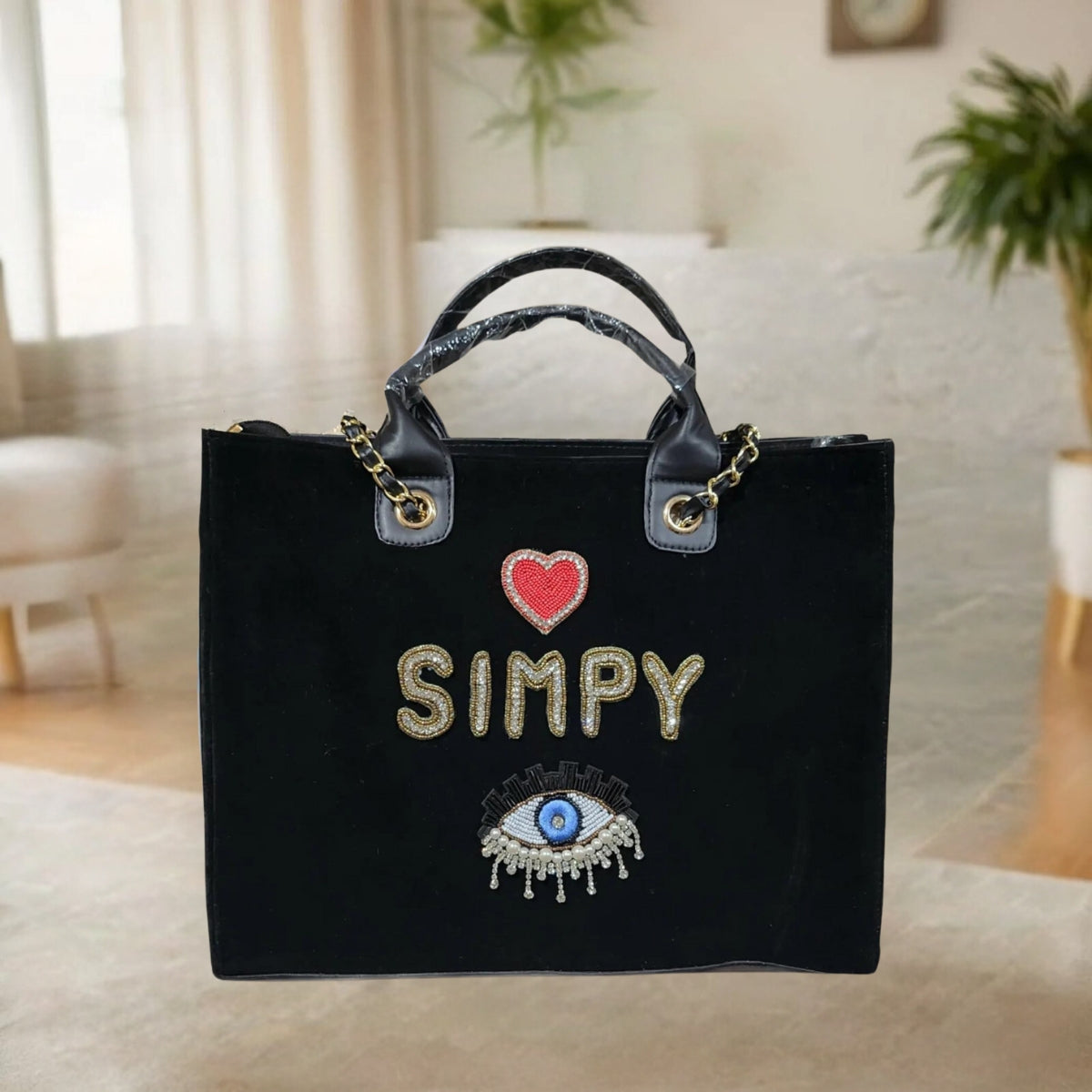 Nivel Customized Name TOTE Bags Black