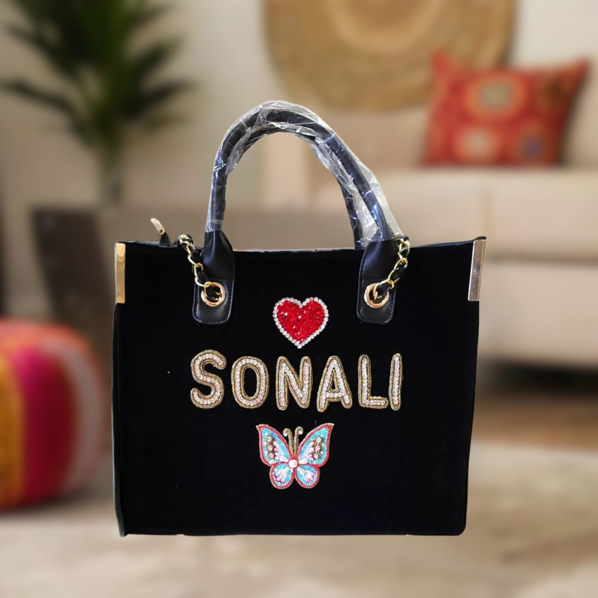 Nivel Premium Canvas Customise Tote Bags for women ( Black )