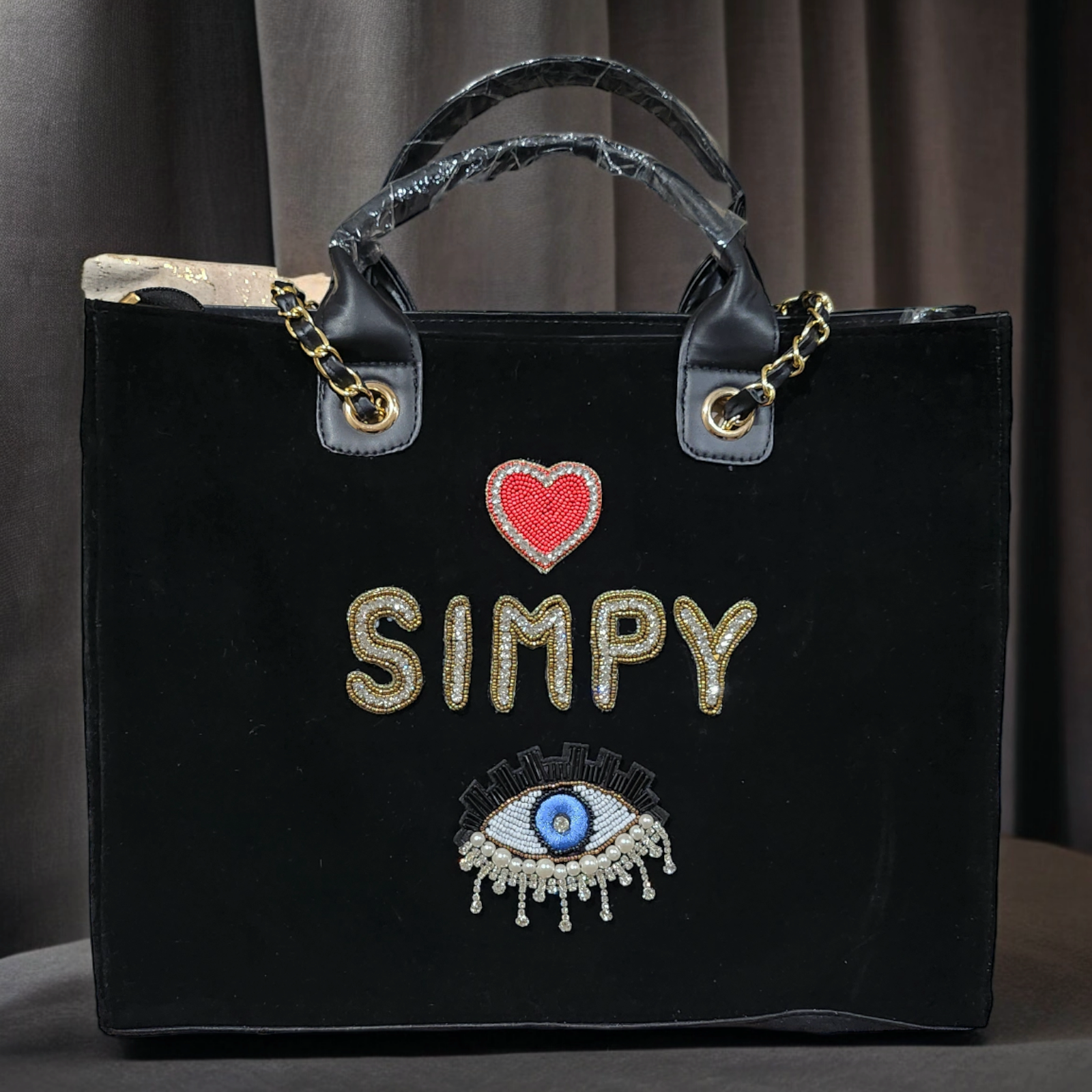Nivel Customized Name TOTE Bags Black