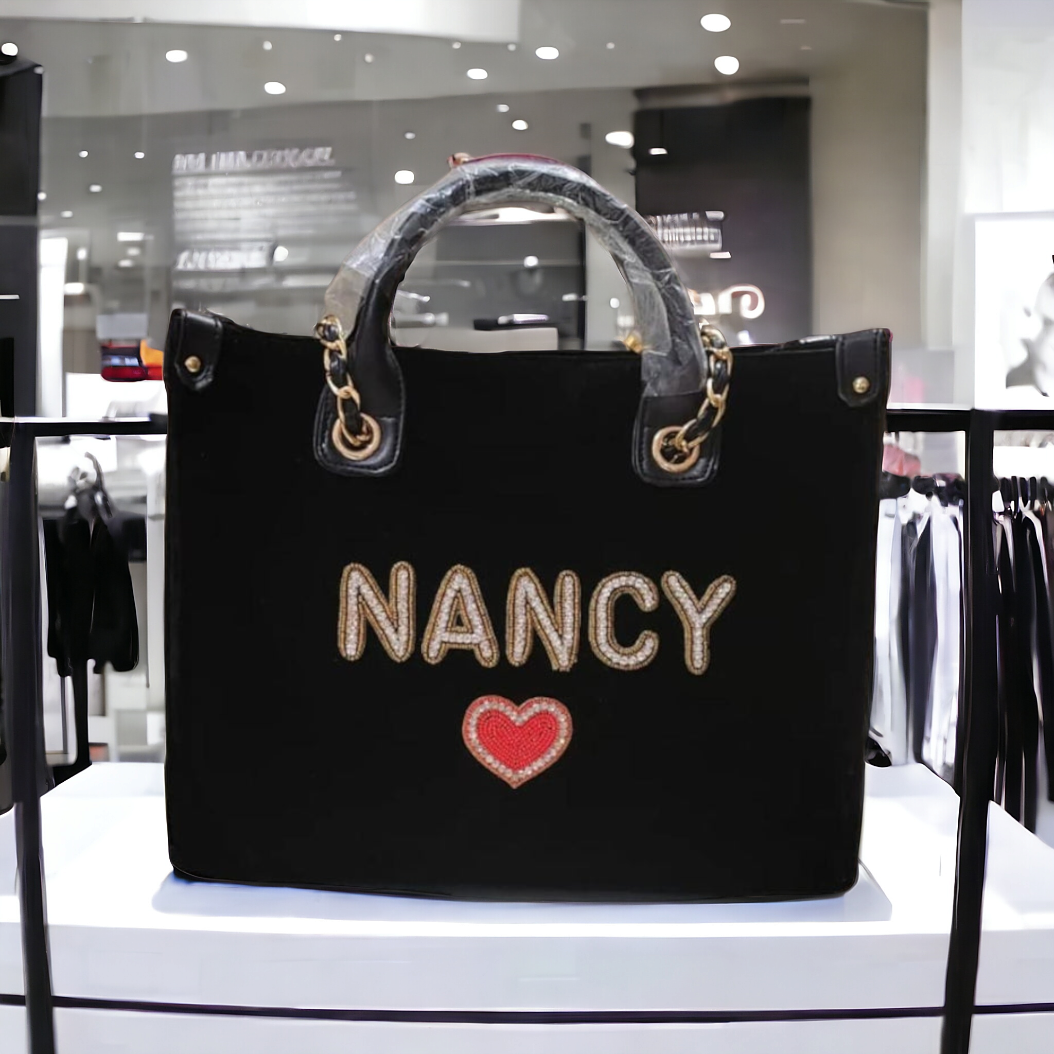 Nivel Premium Canvas Customised Tote Bag For Women (Black)