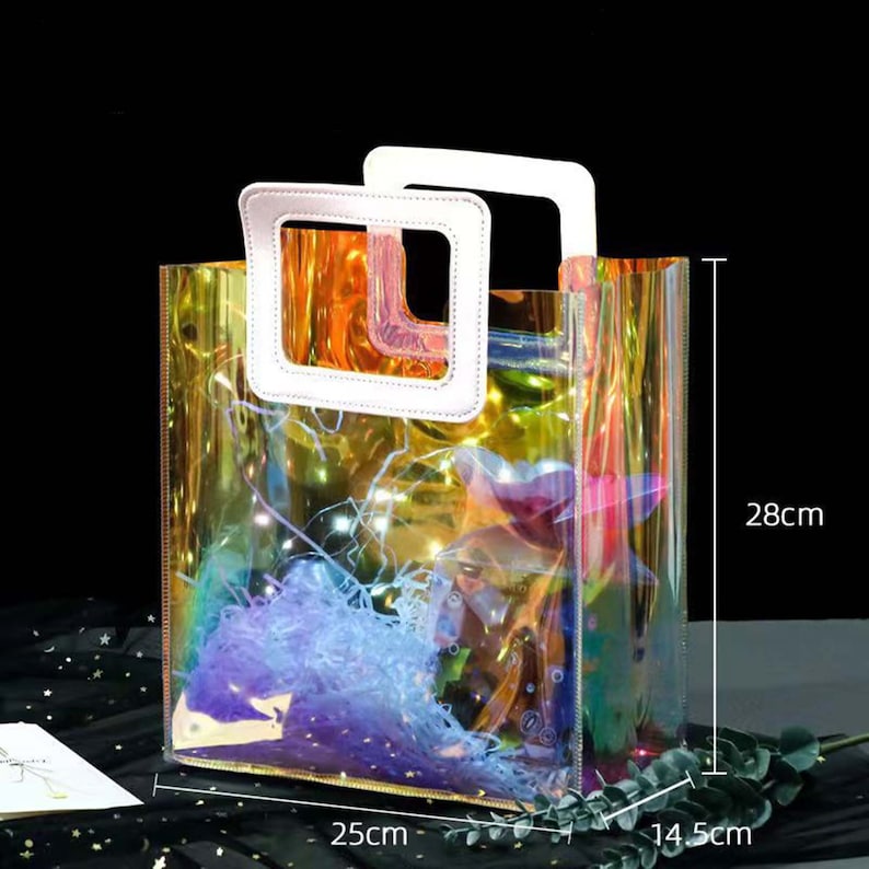 Nivel bags Holographic small tote bag with square handle go to with every outfit