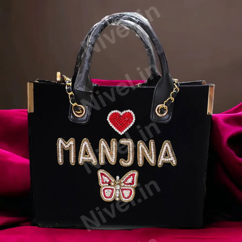 Nivel Premium Canvas Customise Tote Bags For Women (Black)