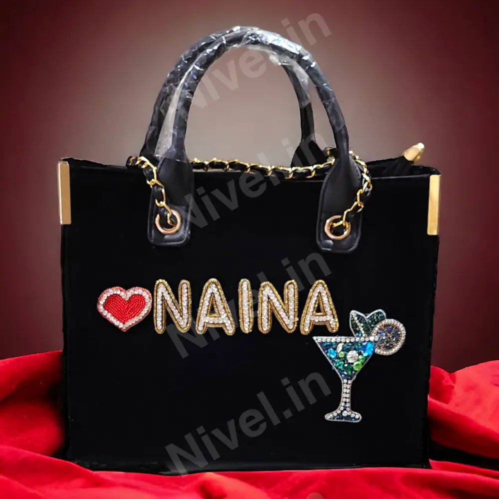Nivel Premium Canvas Customise Tote Bags For Women (Black)