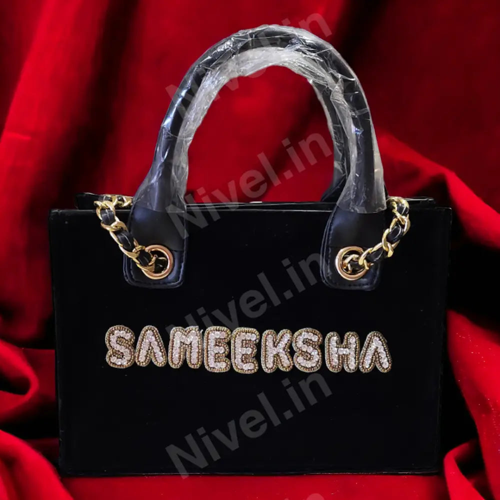 Nivel Premium Canvas Customised Tote Bag For Women (Black)