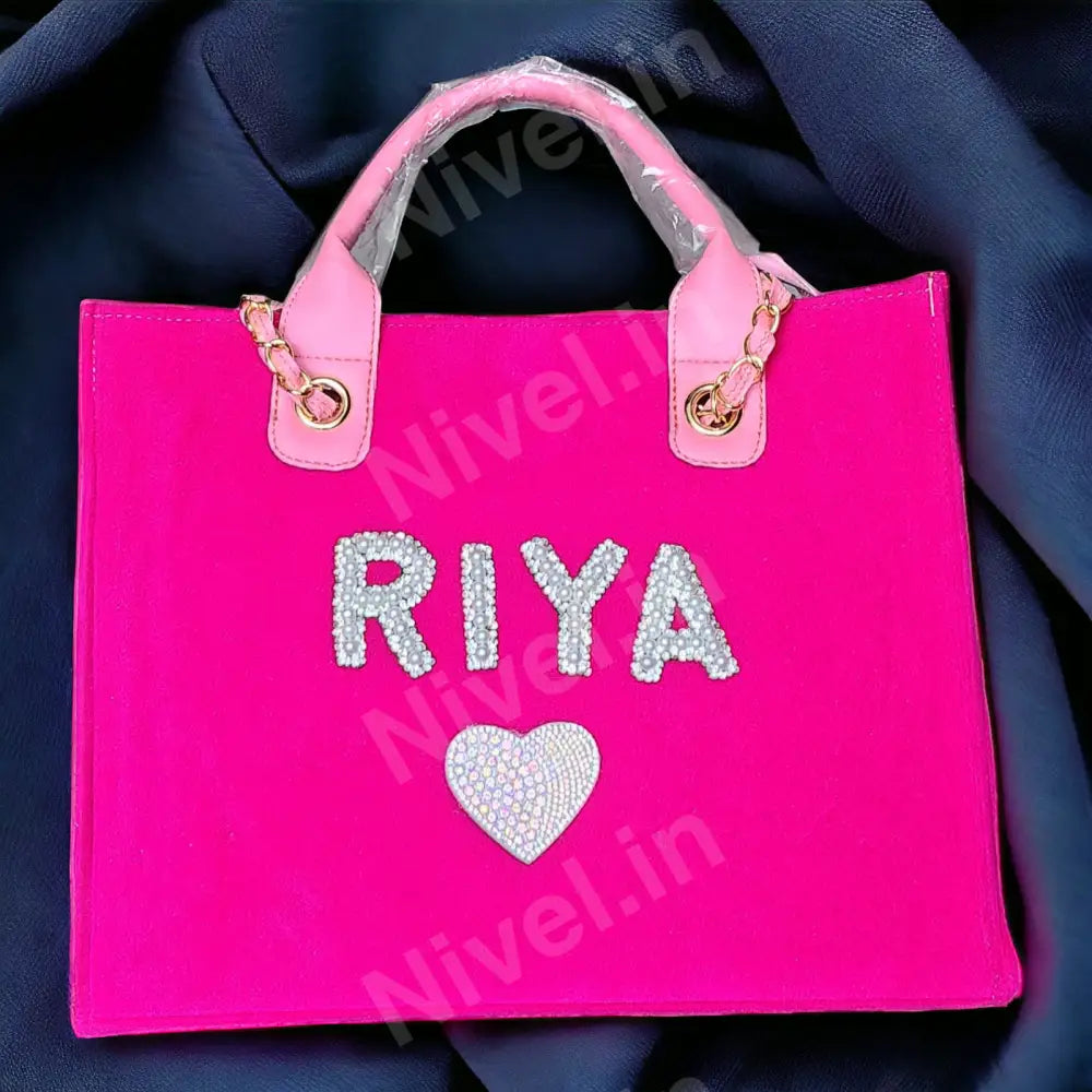 Nivel Premium Canvas Customized Hotpink Tote Bags For Women