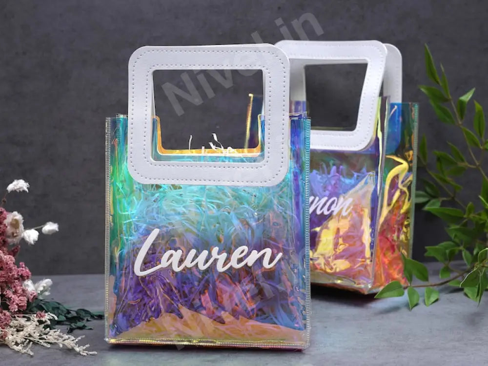 Nivel Bags Holographic Small Tote Bag With Square Handle Go To Every Outfit