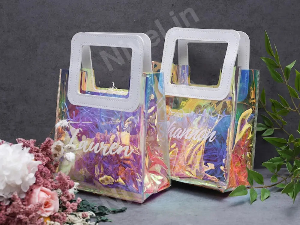 Nivel Bags Holographic Small Tote Bag With Square Handle Go To Every Outfit