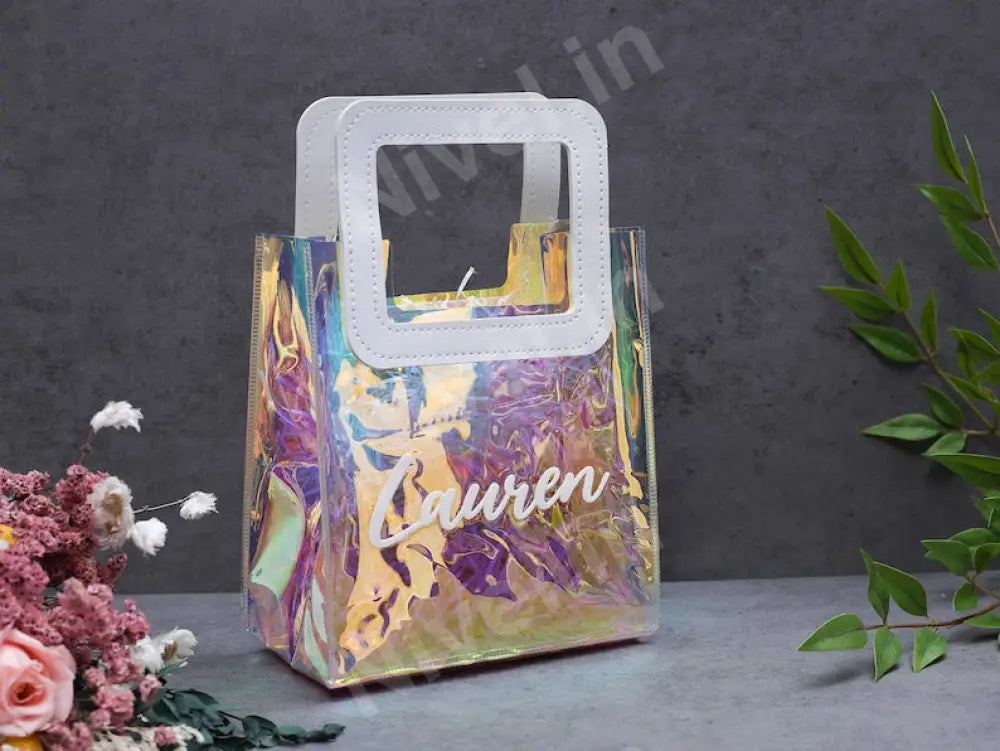 Nivel Bags Holographic Small Tote Bag With Square Handle Go To Every Outfit