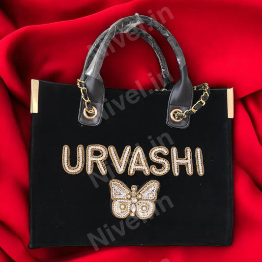 Nivel Premium Canvas Customised Tote Bag For Women (Black)